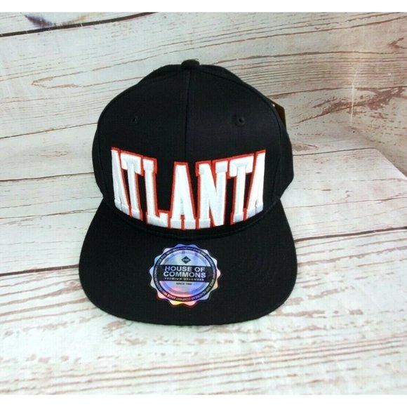 House Of Commons Premium Headwear Atlanta Embroidered %100 Cotton Snap Back Hat - Picture 1 of 12